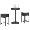 Image de vidaXL Ensemble de bar de jardin 3 pcs avec coussins noir poly rotin ensemble de bar ensemble de bar de patio ensemble de 3261441