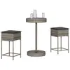 Image de Ensemble De Bar De Jardin 3 Pcs Et Coussins Gris Résine Tressée Vidaxl