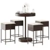 Image de vidaXL Ensemble de bar de jardin avec coussins 5 pcs marron poly rotin 3261443