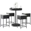 Image de Ensemble De Bar De Jardin 5 Pcs Avec Coussins Noir Poly Rotin Vidaxl