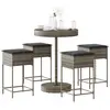 Image de Ensemble De Bar De Jardin 5 Pcs Avec Coussins Gris Poly Rotin Vidaxl