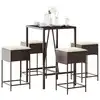 Image de Ensemble De Bar De Jardin Avec Coussins 5 Pcs Marron Poly Rotin Vidaxl