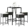 Image de Ensemble De Bar De Jardin 5 Pcs Avec Coussins Noir Poly Rotin Vidaxl