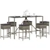 Image de Ensemble De Bar De Jardin 7 Pcs Avec Coussins Gris Poly Rotin Vidaxl