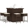 Image de Ensemble De Bar De Jardin Avec Coussins 5 Pcs Marron Poly Rotin Vidaxl