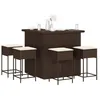 Image de vidaXL Ensemble de bar de jardin avec coussins 5 pcs marron poly rotin 3261501