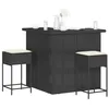 Image de vidaXL Ensemble de bar de jardin 3 pcs avec coussins noir poly rotin 3261502