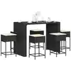 Image de Ensemble De Bar De Jardin 7 Pcs Avec Coussins Noir Poly Rotin Vidaxl