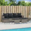 Image de vidaXL Salon de jardin 5 pcs avec coussins gris résine tressée 3261559