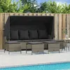 Image de vidaXL Salon de jardin 5 pcs avec coussins gris clair résine tressée 3261568