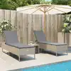 Image de Chaises Longues Avec Coussins Lot De 2 Beige Résine Tressée Vidaxl