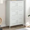 Image de vidaXL Buffet haut blanc 68x39x113 cm acier buffet placard armoire latérale armoire armoire de rangement armoire 842963