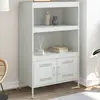 Image de Buffet Haut Blanc 68x39x113 Cm Acier Vidaxl
