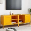Image de vidaXL Meubles TV 2 pcs jaune moutarde 68x39x505 cm acier support TV buffet TV meuble multimédia banc TV armoire hifi 843001