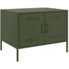 Image de Table Basse Vert Olive 68x50x50,5 Cm Acier Vidaxl