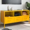 Image de Meuble Tv Jaune Moutarde 100,5x39x50,5 Cm Acier Vidaxl