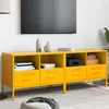 Image de vidaXL Meubles TV 2 pcs Armoires de Télévision avec Pieds Supports Télé avec Rangement Salle de Séjour Jaune Moutarde 843049