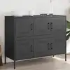 Image de Buffet Noir 100,5x39x79 Cm Acier Vidaxl