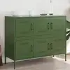 Image de Buffet Vert Olive 100,5x39x79 Cm Acier Vidaxl