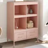 Image de vidaXL Buffet Haut Armoire avec Pieds et Compartiments Meuble de Rangement Organisateur de Salle de Séjour Rose 843103