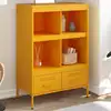 Image de Buffet Haut Jaune Moutarde 68x39x101,5 Cm Acier Vidaxl