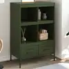 Image de Buffet Haut Vert Olive 68x39x101,5 Cm Acier Vidaxl