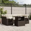Image de vidaXL Salon de jardin avec coussins 7 pcs marron résine tressée 3267763