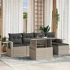 Image de vidaXL Salon de jardin 6 pcs avec coussins gris clair résine tressée 3267872
