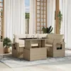 Image de vidaXL Salon de jardin avec coussins 5 pcs beige résine tressée 3267878