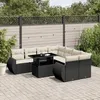 Image de vidaXL Salon de jardin 9 pcs avec coussins noir résine tressée 3268426