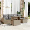 Image de vidaXL Salon de jardin avec coussins 6 pcs beige résine tressée 3268499
