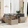 Image de vidaXL Salon de jardin avec coussins 5 pcs beige résine tressée 3268509
