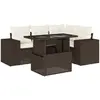 Image de Salon De Jardin Avec Coussins 5 Pcs Marron Résine Tressée Vidaxl