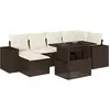 Image de Salon De Jardin Avec Coussins 7 Pcs Marron Résine Tressée Vidaxl