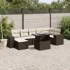 Image de vidaXL Salon de jardin 8 pcs avec coussins marron résine tressée 3269323
