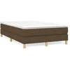 Image de Sommier À Lattes De Lit Et Matelas Marron Foncé 120x190cm Tissu Vidaxl