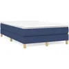 Image de Sommier À Lattes De Lit Avec Matelas Bleu 120x190 Cm Tissu Vidaxl