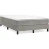 Image de Sommier À Lattes De Lit Et Matelas Gris Clair 120x190cm Velours Vidaxl