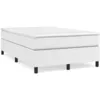 Image de Sommier À Lattes De Lit Avec Matelas Blanc 120x190cm Similicuir Vidaxl