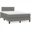 Image de Sommier À Lattes De Lit Avec Matelas Gris Foncé 120x190cm Tissu Vidaxl