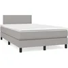 Image de Sommier À Lattes De Lit Et Matelas Gris Clair 120x190 Cm Tissu Vidaxl