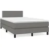 Image de Sommier À Lattes De Lit Avec Matelas Gris Foncé 120x190cm Tissu Vidaxl