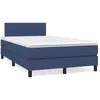 Image de Sommier À Lattes De Lit Avec Matelas Bleu 120x190 Cm Tissu Vidaxl