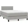 Image de Sommier À Lattes De Lit Et Matelas Gris Clair 120x190 Cm Tissu Vidaxl