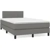 Image de Sommier À Lattes De Lit Avec Matelas Gris Foncé 120x190cm Tissu Vidaxl