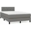 Image de Sommier À Lattes De Lit Avec Matelas Gris Foncé 120x190cm Tissu Vidaxl