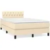 Image de Sommier À Lattes De Lit Avec Matelas Crème 120x190 Cm Tissu Vidaxl