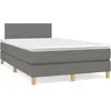 Image de Sommier À Lattes De Lit Avec Matelas Gris Foncé 120x190cm Tissu Vidaxl