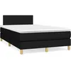 Image de Sommier À Lattes De Lit Avec Matelas Noir 120x190 Cm Tissu Vidaxl