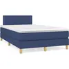Image de Sommier À Lattes De Lit Avec Matelas Bleu 120x190 Cm Tissu Vidaxl